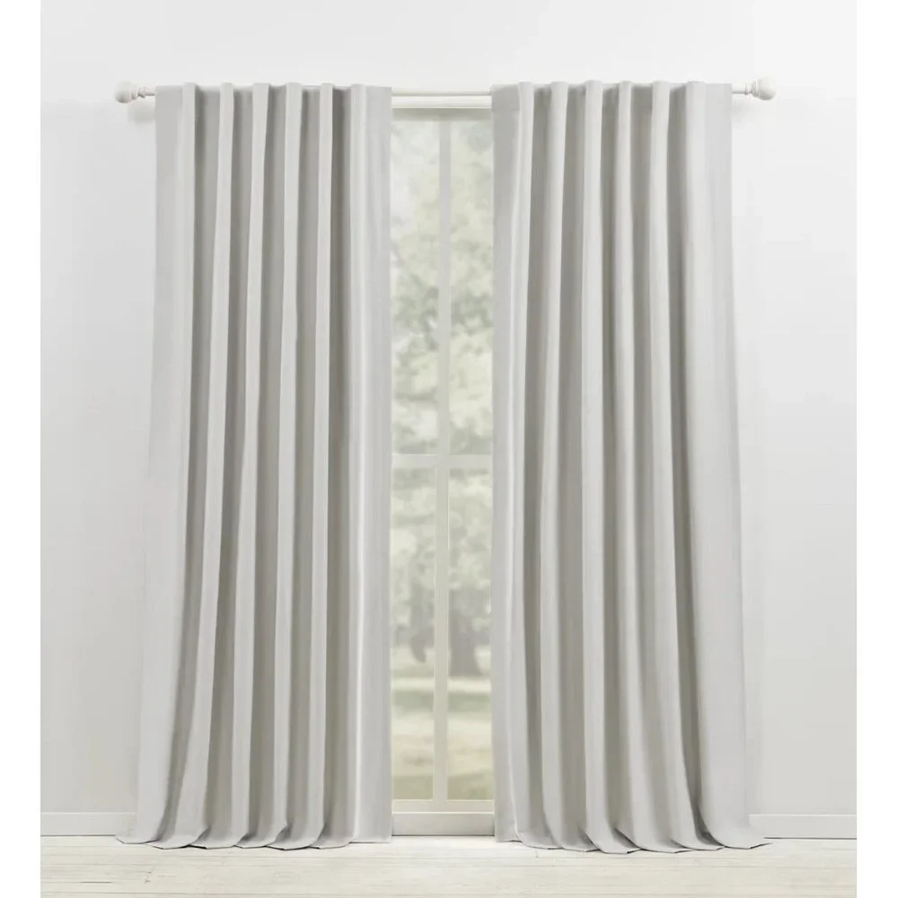 NEW Lauren Ralph Lauren Velvety Winter White Back Tab/Rod Pocket Curtain Panel